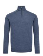 Bs Pelle Regular Fit Knitwear Tops Knitwear Half Zip Jumpers Blue Bruu...