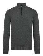 Bs Stian Regular Fit Knitwear Tops Knitwear Half Zip Jumpers Grey Bruu...