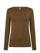 Sc-Marica Tops T-shirts & Tops Long-sleeved Brown Soyaconcept