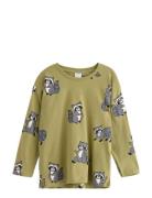 Top Ls Racoon Aop Tops T-shirts Long-sleeved T-shirts Khaki Green Lind...