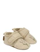 Prewalker Wool Embroidery Tøfler Innesko Cream Mikk-line
