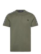 Contrast Tape Ringer Tee Tops T-shirts Short-sleeved Green Fred Perry