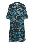 Kckerry Ami Dress Knelang Kjole Blue Kaffe Curve