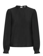 Karea Solid Blouse Tops Blouses Long-sleeved Black Kaffe