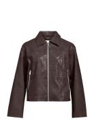 Objemia L/S Oz Croc Jacket 140 Skinnjakke Skinnjakke Brown Object