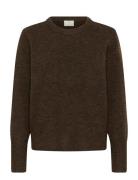Kaniel Crew Neck Pullover Tops Knitwear Jumpers Brown Kaffe