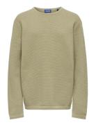 Osjpanter Reg Crew Knit Noos Tops Knitwear Pullovers Beige ONLY & SONS