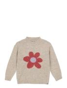 Knitted Sweater Flower Tops Knitwear Pullovers Beige Daily 7