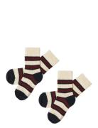 2-Pack Two-T Stripe Socks Socks & Tights Socks Cream FUB