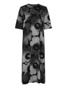 Rento Akvarelli Unikko Knelang Kjole Grey Marimekko