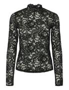 Yaslacey Ls Lace Top S. Noos Tops Blouses Long-sleeved Black YAS