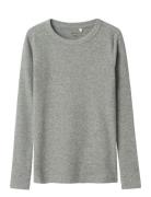 Nkfnakal Ls Top Noos Tops T-shirts Long-sleeved T-shirts Grey Name It