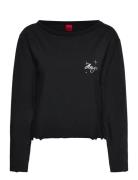 Casual Ls-Shirt Tops T-shirts & Tops Long-sleeved Black HUGO