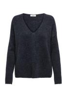 Jdyelanora L/S V-Neck Pullo. Knt Noos Tops Knitwear Jumpers Navy JDY