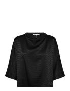 Thea Snake Tee Tops T-shirts & Tops Short-sleeved Black Ahlvar Gallery