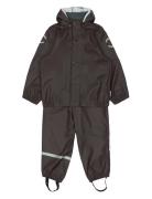 Pu Rain W. Susp. Outerwear Rainwear Rainwear Sets Black Mikk-line
