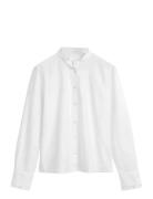 Reg Classic Oxford Frill Blouse Tops Blouses Long-sleeved White GANT