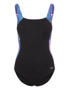 Womens Shaping Lunalustre Printed 1 Piece Sport Swimsuits Navy Speedo