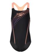Girls Medley Logo Medalist Sport Swimsuits Black Speedo