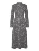 Willat Piirto Unikko Knelang Kjole Grey Marimekko