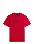 Hilfiger Stack Graphic Tee Tops T-shirts Short-sleeved Red Tommy Hilfi...