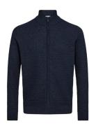 Bs Waldis Regular Fit Knitwear Tops Knitwear Full Zip Jumpers Navy Bru...