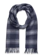 Check Lambswool Scarf Accessories Scarves Winter Scarves Navy Lyle & S...