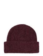 Alpaca Blend Knitted Beanie Accessories Headwear Beanies Burgundy Lexi...