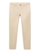 Barna Slim-Fit Twill Chino Trousers Bottoms Trousers Chinos Cream Mang...