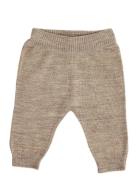 Pants, Flat Knit Merino Wool, Powder Bottoms Trousers Beige Smallstuff