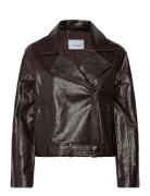 Msdorothea Jacket Skinnjakke Skinnjakke Brown Minus