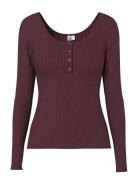 Pckitte Ls Top Jrs Noos Bc Tops T-shirts & Tops Long-sleeved Burgundy ...