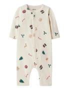 Nbnvismas Ls Nightsuit Pyjamas Sie Jumpsuit Cream Name It