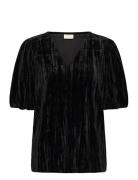 Kaelva Jersey Blouse Tops Blouses Short-sleeved Black Kaffe