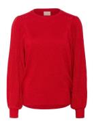 Karegina Pleat Ls Pullover Tops Knitwear Jumpers Red Kaffe