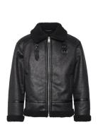 Faux Shearling Jacket Skinnjakke Skinnjakke Black Lindbergh