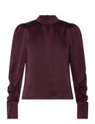Dante6-Pristine Turtle Top Tops Blouses Long-sleeved Burgundy Dante6
