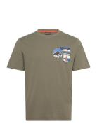 S-Montepiana Ss Tops T-shirts Short-sleeved Khaki Green Napapijri