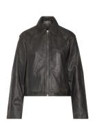 Lapels Leather Jacket Skinnjakke Skinnjakke Black Mango