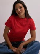 Selected Femme - T-Shirts - Flame Scarlet - Slfmyessential Ss O-Neck T...