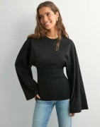 Nelly - Svart - Wide Sleeve LS Long Top