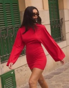 Nelly - Rød - Wide Long Sleeve Dress