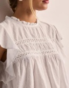 Vero Moda - Hvit - Vmtrine Sl Lace Top Wvn Ga Noos