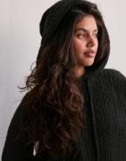 OBJECT - Svart - Objmilu Ls Re Knit Hoodie Noos