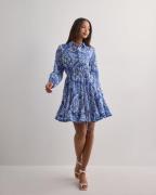Only - Blå - Onllumina L/S Short Dress Wvn Noos
