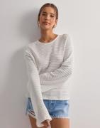 Pieces - Hvit - Pcmanilla Ls O-Neck Top Mm Jrs