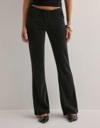 Nelly - Svart - Glitter Flare Pants