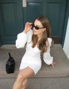 Nelly - Hvit - Buttoned Short Dress