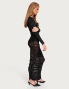 Nelly - Svart - Mesh Rouched Skirt