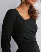 JDY - Svart - Jdymekko L/S Long Slit Dress Jrs At